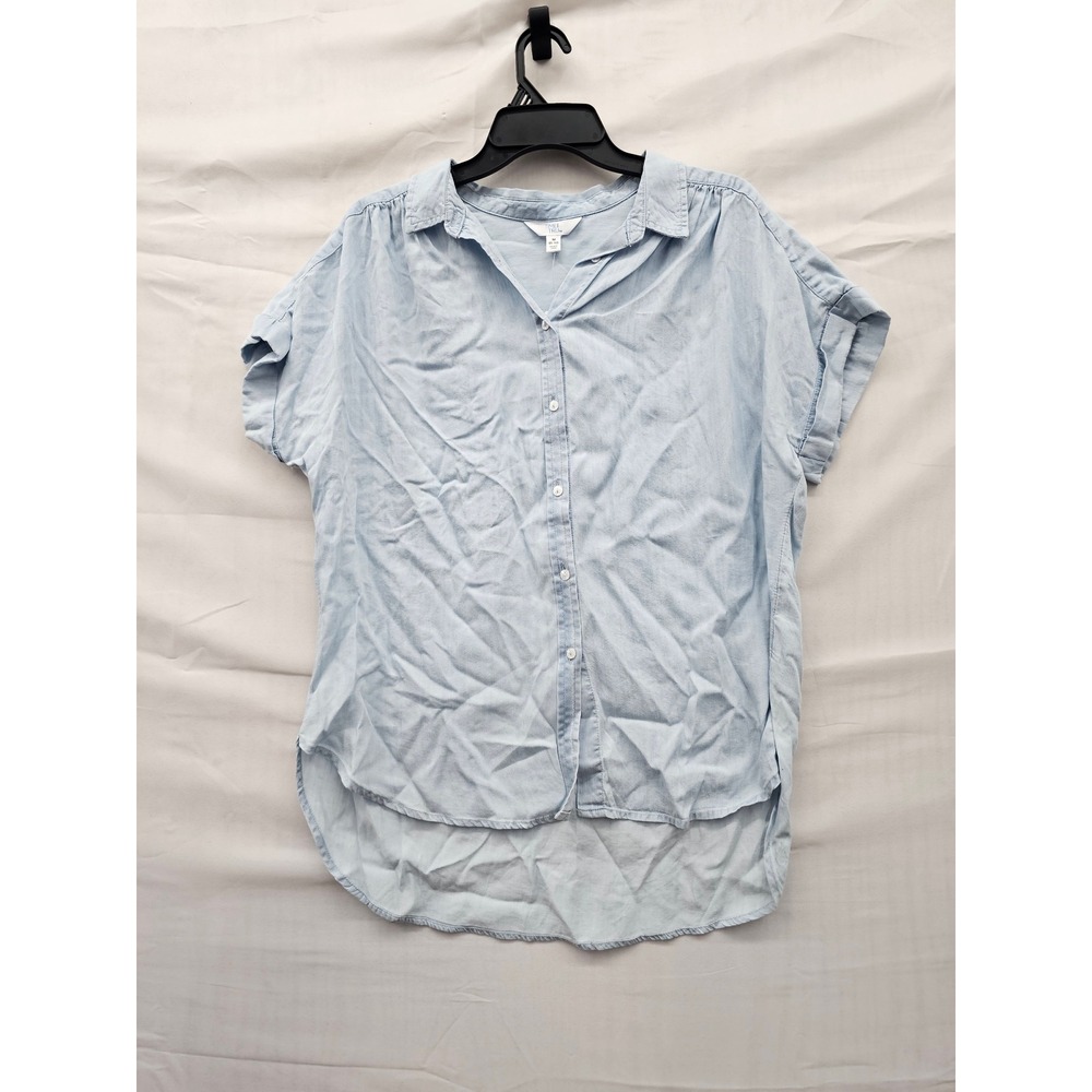 Time and Tru Girls Camp Shirt Blue Lyocell Casual Brielle Light Wash Size Medium
